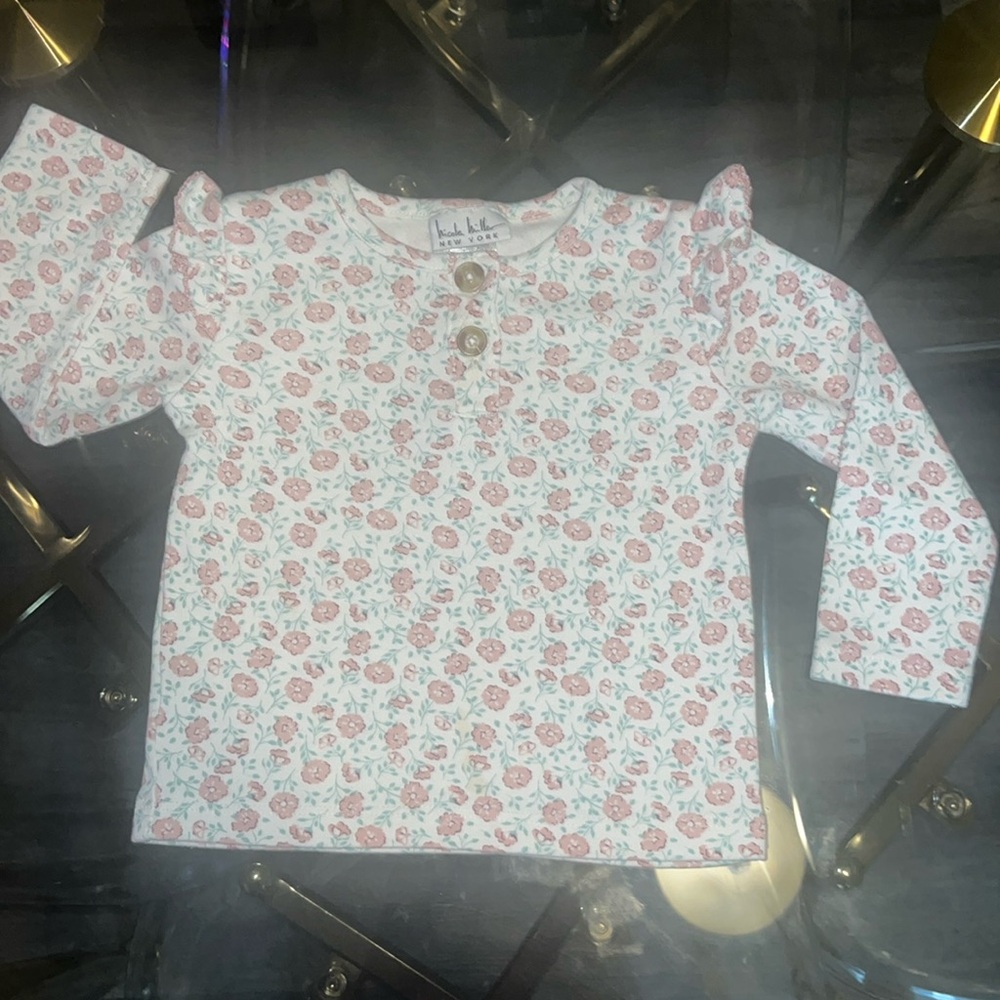 24 months girl floral print long sleeved shirt